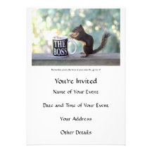 "The Boss" Squirrel Custom Invitations