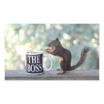 "The Boss" Squirrel Rectangular Stickers