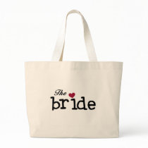 The Bride Black with Red Heart Canvas Bags