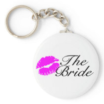 The Bride Wedding Pink Lips Keychain