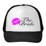 The Bride Wedding Pink Lips Mesh Hats