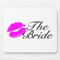 The Bride Wedding Pink Lips Mouse Pad