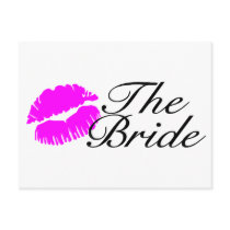 The Bride Wedding Pink Lips Postcard