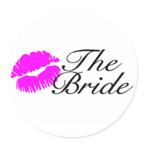 The Bride Wedding Pink Lips Stickers