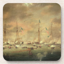 The British and American Fleets Engaged on Lake Bo Coaster
