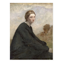 The brooding girl, c.1857 postcard