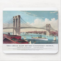 The Brooklyn Bridge in New York City from 1883 Mouse Pad