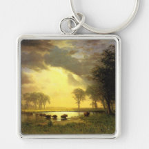 The Buffalo Trail,  Albert Bierstadt Key Chain