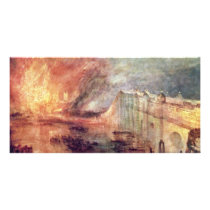 The Burning Of The Houses Of Parliament By Turner Custom Photo Card