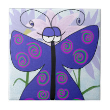 The Butterfly With An Attitude! Ceramic Tile