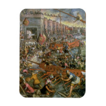 The Capture of Constantinople in 1204 (oil on canv Rectangle Magnets