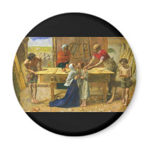 The Carpenter's Shop by John Everett Millais Fridge Magnets