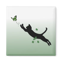 The Cat and the Butterfly Fridge Magnets