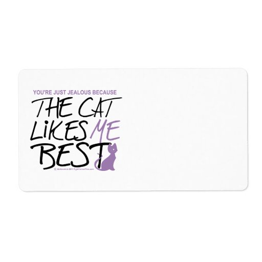 The Cat Likes Me Best Custom Shipping Label