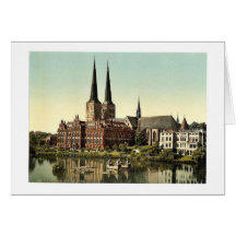 The cathedral and museum, Lubeck, Germany rare Pho Greeting Card