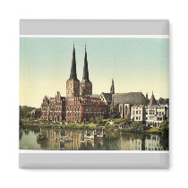 The cathedral and museum, Lubeck, Germany rare Pho magnets