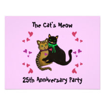 The Cat's Meow Anniversary Party Invitation