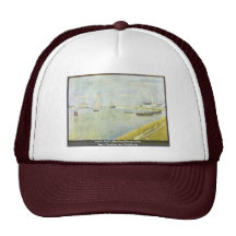 The Channel Of Gravelines By Seurat Georges Trucker Hats
