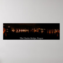 The Charles Bridge at Night Posters