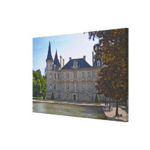 The Chateau Pichon Longueville Baron and pond Canvas Prints