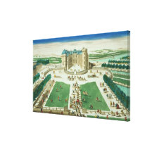 The Chateau Rambouillet, engraved by Antoine Aveli Gallery Wrapped Canvas