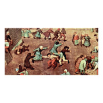 The Children'S Games Detail By Bruegel D. Ä. Piete Custom Photo Card