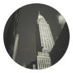 The Chrysler Building in Black and White Round Sticker