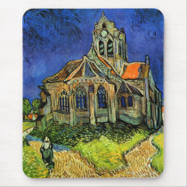 The Church at Auvers, Vincent van Gogh Mouse Pad