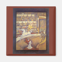 The Circus by Georges Seurat, Vintage Pointillism Magnets
