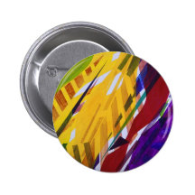 The City II - Abstract Rainbow Streams Pinback Button