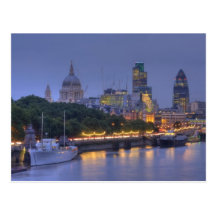 The City of London at dusk Post Cards