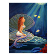 The Clamshell Mermaid - Postcard