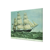 The Clipper ship 'Highflyer', 1111 tons Gallery Wrapped Canvas