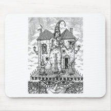 The Clown playing on violin Mouse Pads