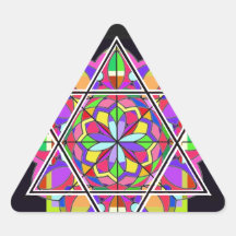 The colorful Star of David. Triangle Stickers