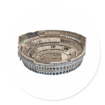 The Colosseum of Rome: 3D Model: Round Sticker