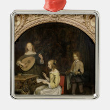 The Concert: Singer and Theorbo Player Christmas Tree Ornament