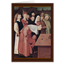 The Conjurer Detail. By Hieronymus Bosch Greeting Cards