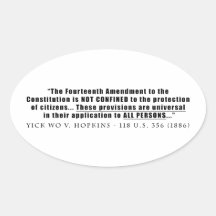 The Constitution Applies to ALL PERSONS Oval Stickers