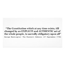 The Constitution is Sacredly Obligatory Upon All Customized Photo Card