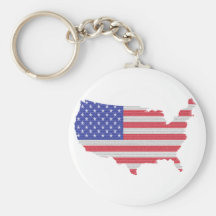 The Constitution of the U.S. Shaped as America Keychain