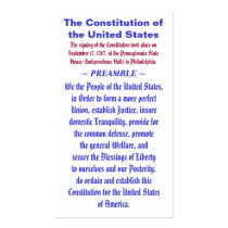 The Constitution of the United States ~ PREAMBLE Business Cards