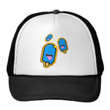 The Cool Sweet Stuff - blue happy ice cream design Mesh Hats