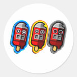 The Cool Sweet Stuff - cool robot ice cream design Round Stickers