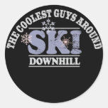 The Coolest Guys Around Ski Downhill Round Stickers