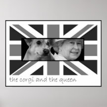 The corgi and the queen posters