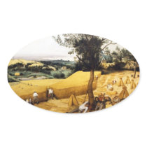 The Corn Harvest - 1565 Oval Sticker