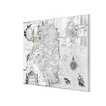 The County of Leinster with the City of Dublin Stretched Canvas Prints