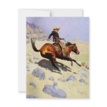 The Cowboy by Remington, Vintage American West Personalized Invitations