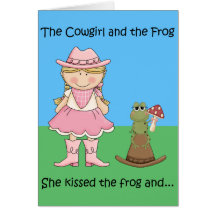 The Cowgirl and the Frog Birthday Card - Blonde